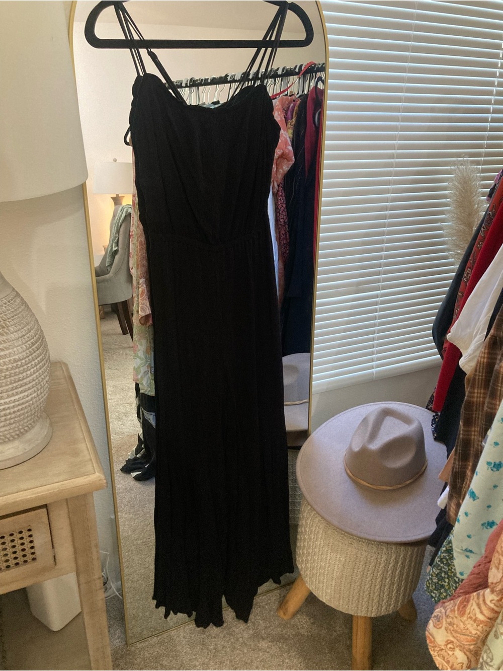 BB Dakota Black Maxi Jumpsuit with Double Spaghetti Straps